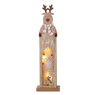 DŘEVĚNÁ FIGURKA S LED 9.5X5X35.5CM DEK. JEDNOROŽEC