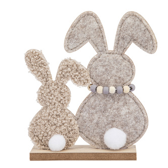 FIGURKA ZAJÍČCI 13X4.5X17CM BÉŽOVÁ