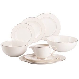 MARIAPAULA ECRU NOVA ZLATÝ PROUŽEK JÍDELNÍ SET 6/23