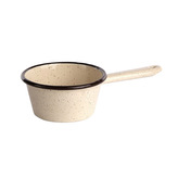 RENDLÍK KÓNICKÝ S VÝLEVKOU 450ML 12CM SMALTOVANÝ KRÉMOVÝ TEČKOVANÝ VÝŠKA 6.5CM