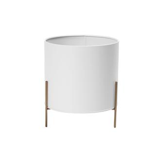 BÍLÁ KORUNKA O PRŮMĚRU 17CM A VÝŠCE 10CM NA ZLATÉM STOJANU