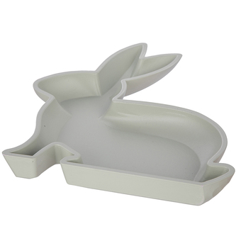 OZDOBNÁ MISKA ZAJÍČEK 23X29.5X3CM ZELENÁ