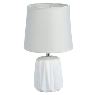 STOLNÍ LAMPA S BÍLÝM KERAMICKÝM ZÁKLADEM 18X31CM