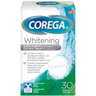 Corega Čisticí tablety na zubní náhrady Whitening 30 ks unisex