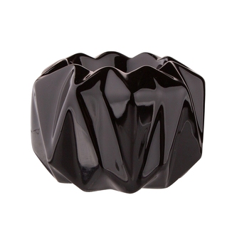 SVÍCEN PORCELÁNOVÝ ČERNÝ 9X9X6CM