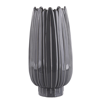 VÁZA PORCELANOVÁ RELIEF POPELOVÁ 12X12X24.5CM