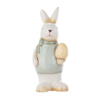 KERAMICKÁ FIGURKA PAN ZAJÍC 8X6.5X16.5CM ZELENÝ