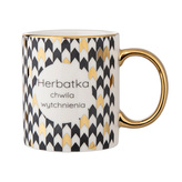 GOLD DREAM ROVNÝ HRNEC NBC 250ML S ZLATÝM UCHEM A KRYTEM PRO ČAJ