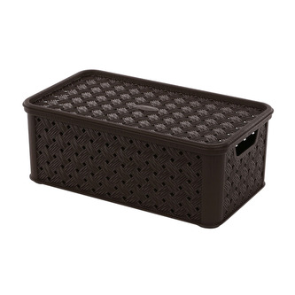 ARIANNA STŘEDNÍ KOŠÍK 29X16.6X11.2CM S VÍČKEM HNĚDÁ (8035775)