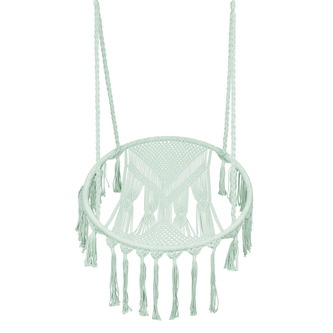 Závěsné houpací křeslo | CIRCLE DOIRA | tyrkysová macramé | 82x60x115-138 cm | 890173 Homla