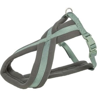 Nylonový postroj PREMIUM podšitý, šalvějová/grafit - M-L:hruď:50-90cm/25mm