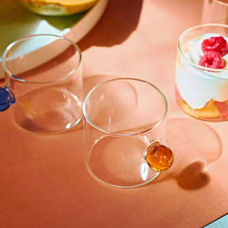 Skleněný hrnek | BOBBLY | jantarová | 0,1 l | 890340 Homla