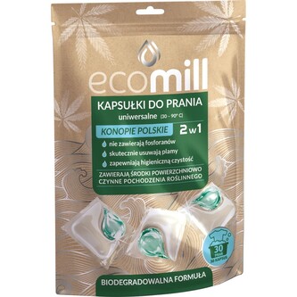 ECO Mill DUO 2v1 kapsle na praní s konopím 30 ks