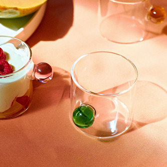 Skleněný hrnek | BOBBLY | zelená | 0,1 l | 890357 Homla