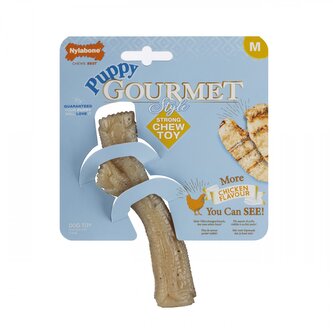 Nylabone hračka Gourmet Puppy klacek příchuť kuřecí M