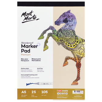 Mont Marte skicovací blok pro fixy a popisovače PREMIUM, 105g/m2, A5, č.0208, 25 listů Mont Marte skicovací blok pro fixy a popisovače PREMIUM, 105g/m2, A5, č.0208, 25 listů