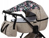 Sluneční clona na kočárek s UV filtrem, 72 cm, černá/růžová
