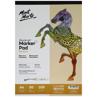 Mont Marte skicovací blok pro fixy a popisovače PREMIUM, 105g/m2, A4, č.0207, 50 listů Mont Marte skicovací blok pro fixy a popisovače PREMIUM, 105g/m2, A4, č.0207, 50 listů