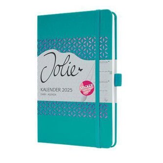Diář "Jolie", tyrkysová, A5, týdenní, 2025, tvrdé desky, SIGEL J5215