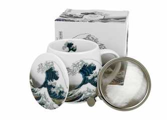 Porcelánový hrnek byliňák The Great Wave inspired by K. Hokusai 430 ml v dárkovém boxu
