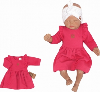 Z&Z Dětské teplákové šatičky/tunika Princess - amarantové; 56 (1-2m)