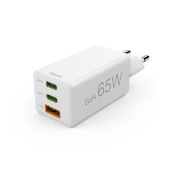 Hama rychlá USB nabíječka GaN 2x USB-C + USB-A, PD/QC, 65 W Hama rychlá USB nabíječka GaN 2x USB-C + USB-A, PD/QC, 65 W