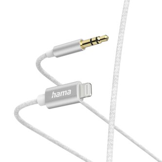 Hama MFI audio adaptérový kabel Lightining na jack 3,5 mm pro Apple, 1 m, aktivní, alu Hama MFI audio adaptérový kabel Lightining na jack 3,5 mm pro Apple, 1 m, aktivní, alu