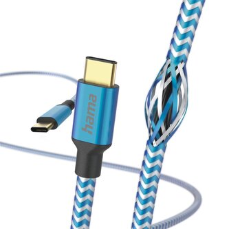 Hama kabel Reflective USB-C 2.0 typ C-C 1,5 m, modrý Hama kabel Reflective USB-C 2.0 typ C-C 1,5 m, modrý