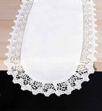 Ubrus celoroční, Bílé růže, bílý 40 x 90 cm