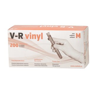 Rukavice vinylové jednorázové, 200ks v balení, vel. M
