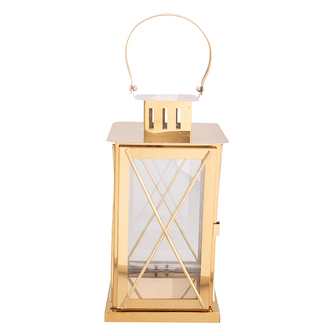 LATNA SVEČKA KOV S UCHOP 20X20X55CM ZLATÁ