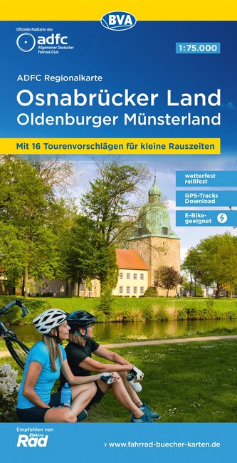 ADFC-Regionalkarte Osnabrücker Land /Oldenburger Münsterland, 1:75.000, mit Tagestourenvorschlägen, reiß- und wetterfest, E-Bike