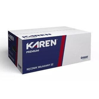 Ručník skládaný KAREN PREEMIUM ZZ, 2 vrstvy, celulóza, 25 x 23cm, 3000 ks