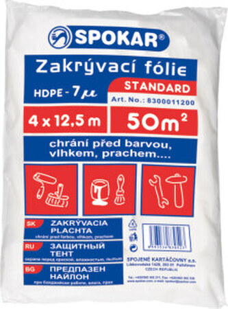 Zakrývací fólie 4x12,5m HDPE- 7MY