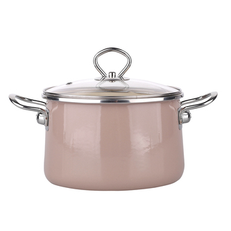 IZYDOR SMALTOVANÝ HRNEC SE SKL. POKLIČKOU LATTE 20CM