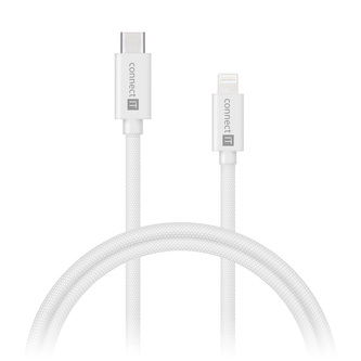 CONNECT IT Wirez USB-C -> Lightning, 27 W, 1 m, BÍLÁ