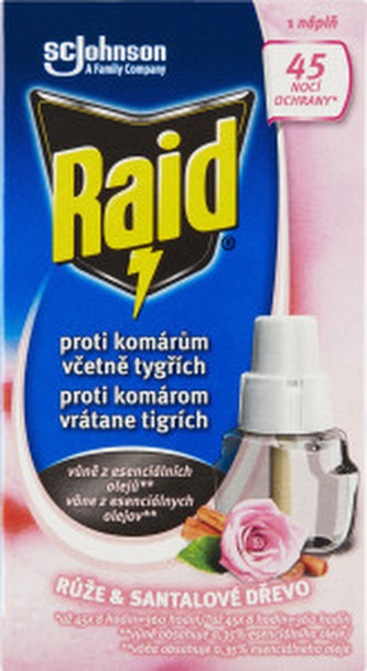 Raid Elektrický odpařovač náplň růže & santalové dřevo, 27 ml