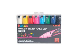 Markery plakatowe PC-8K 8 kolorów POSCA UNI