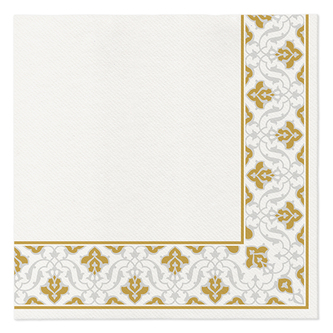 Ubrousky PAW AIRLAID 40x40 cm - Floral Frame Gold