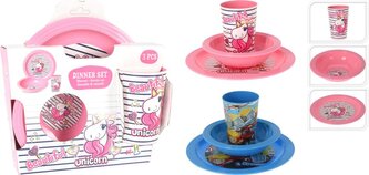 soupr. 3díl. JEDNOROŽEC, AUTO, děts.jídel, plast