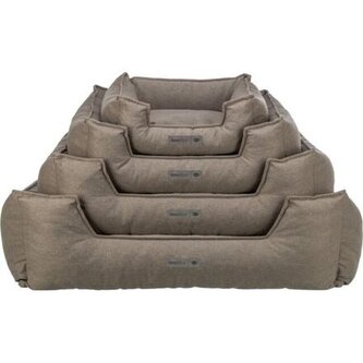 Pelech GANO, obdélníkový s polštářovým okrajem, tkanina, šedobéžová - 100 x 80 cm