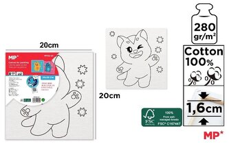 Płótno do malowania kotek 20x20