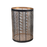 Svícen kov LINE černý/zlatý 13x13x22 cm