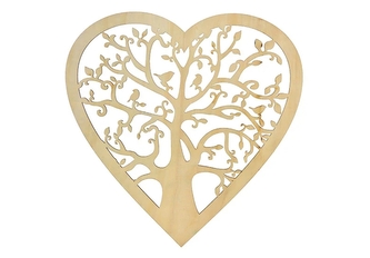 Dřevěné srdíčko se stromem 30x30x0,5 cm