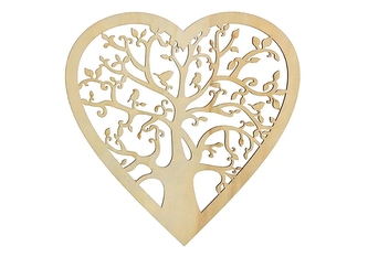 Dřevěné srdíčko se stromem 20x20x0,5 cm