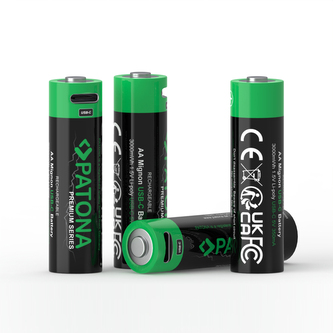 Aku AA/LR6 Li-Pol 2000mAh 1,5V-4ks s USB-C nabíjením