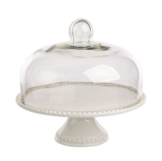 REGULAR DORTOVÝ PODSTAVEC 27.5X26CM SE SKLENĚNÝM KLOŠEM