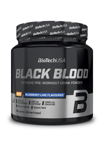 BioTech Black Blood NOX+ 340 g blueberry lime (borůvka-limeta)
