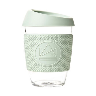 Skleněný hrnek na kávu, 340ml, Neon Kactus, světle zelený