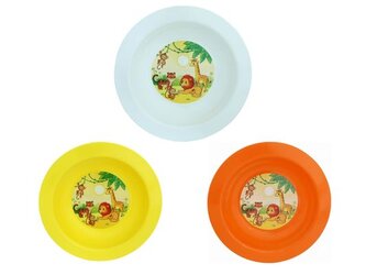talíř d17,3cm hlub. DŽUNGLE IML, bílý, oranž, žlutý, dětský, plast